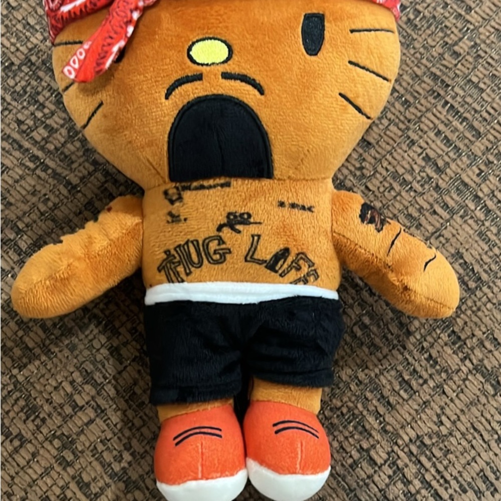 Hello Kitty Orange and Black Stuffed Animal